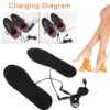 1 Pair USB Heated Shoe Comfortable Soft Lint Electric Heated Shoe Insoles Winter Outdoor Sports Feet