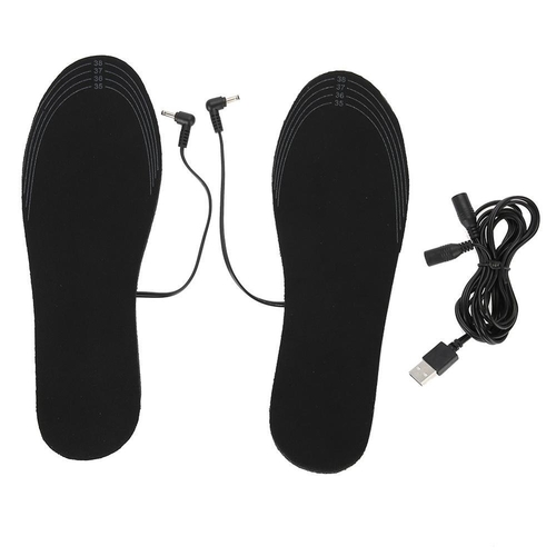 1 Pair USB Heated Shoe Comfortable Soft Lint Electric Heated Shoe Insoles Winter Outdoor Sports Feet 3