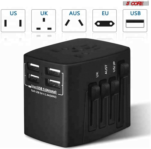 5 core adapters charger universal adapter multi outlet port 4 usb phone power all in one multi cable multiple phone charge 2 1 amp wall plug white 5 core uta b 37127961182445