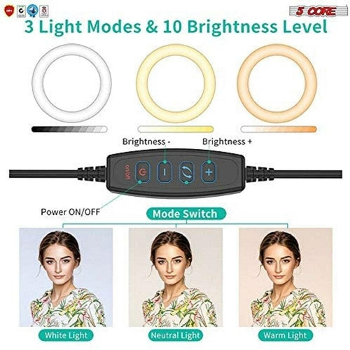 5 core lighting studio ring light stand phone holder tik tok selfie makeup recording aro de luz 5core rl 8 37475634774253