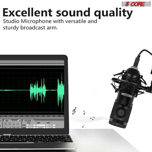 5 core microphones premium pro audio condenser recording microphone podcast gaming pc studio mic 5 core rm 4 b 37461884600557
