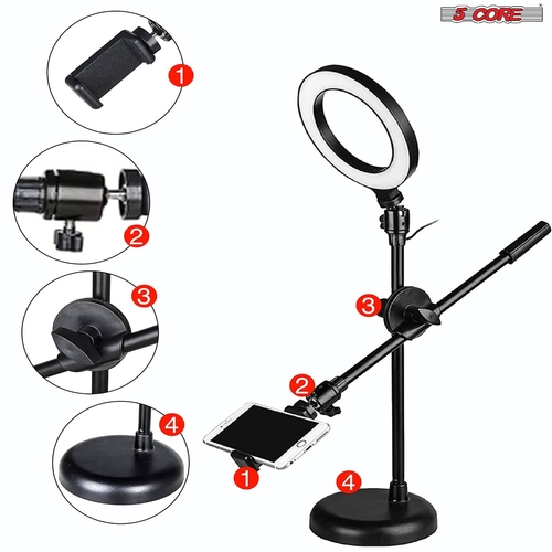 5 core mobile phone stands 6 inch ring light stand phone holder plastic base tik tok selfie makeup recording aro de luz 5core ring mob pl 37481065021677