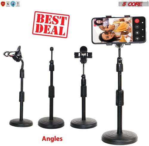 5 core mobile phone stands desktop mobile phone holder stand 360 rotate video studio base bracket clip 5 core zm 18 37118627414253