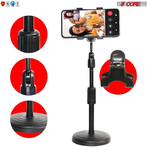 5 core mobile phone stands desktop mobile phone holder stand 360 rotate video studio base bracket clip 5 core zm 18 37118627545325