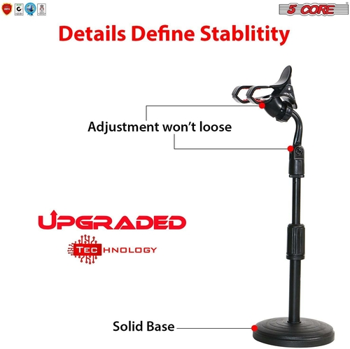 5 core mobile phone stands desktop mobile phone holder stand 360 rotate video studio base bracket clip 5 core zm 18 37118627709165
