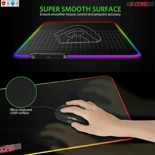 5 core mouse pads 5core large rgb led extra large soft gaming mouse pad oversized glowing 31 5x11 8 kbp 800 rgb 37104055386349