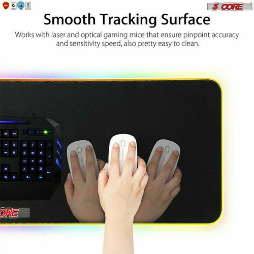 5 core mouse pads 5core large rgb led extra large soft gaming mouse pad oversized glowing 31 5x11 8 kbp 800 rgb 37104055648493