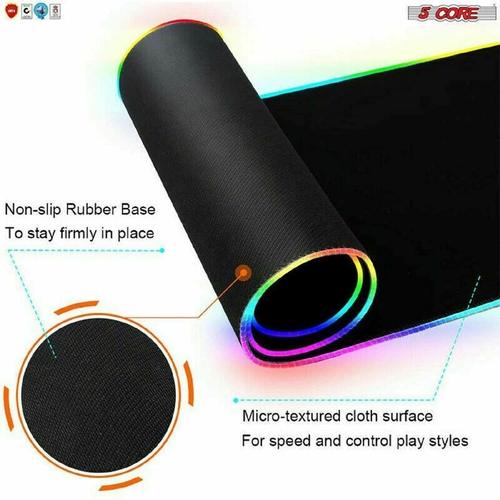 5 core mouse pads 5core large rgb led extra large soft gaming mouse pad oversized glowing 31 5x11 8 kbp 800 rgb 37104055681261