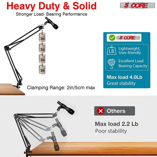 5 core musical instruments gear pro audio equipment stands mounts holders 5core microphone stand 16 inch microphone suspension arm set 16 37451333042413