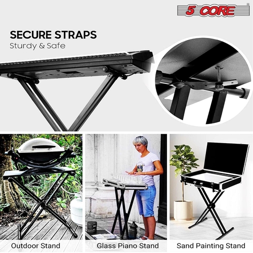 5 core musical keyboard stands adjustable keyboard stand with double x pre assembled keyboard stand metal with locking straps 5 core ks 2x 37515582439661