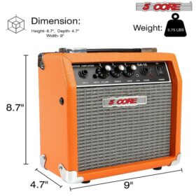 5 core power amplifiers electric guitar bass amp 10 watt amplifier built in speaker headphone jack aux orange 5 core ga 10 org 37480349040877