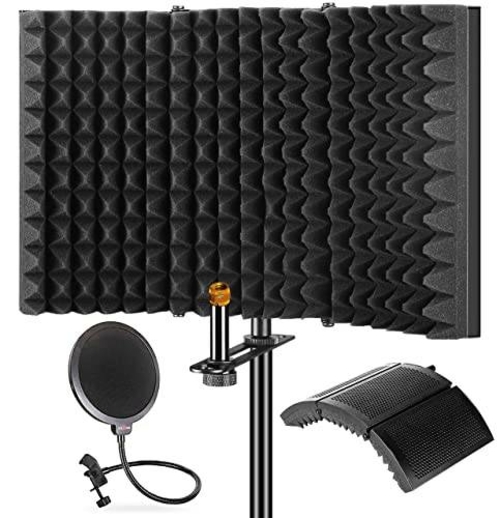 5 core professional studio recording microphone isolation shield with pop filter high density absorbent foam used to filter vocal suitable for any microphone recording 5 core iso 3 po
