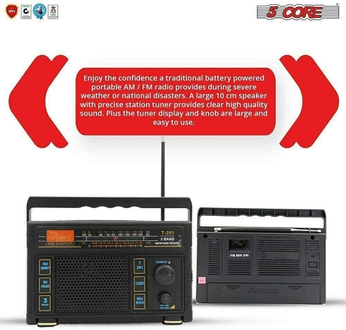 5 core radios true analog radio retro transistor best reception antenna sound fm 3 band 5core radio t 291 37116977873133