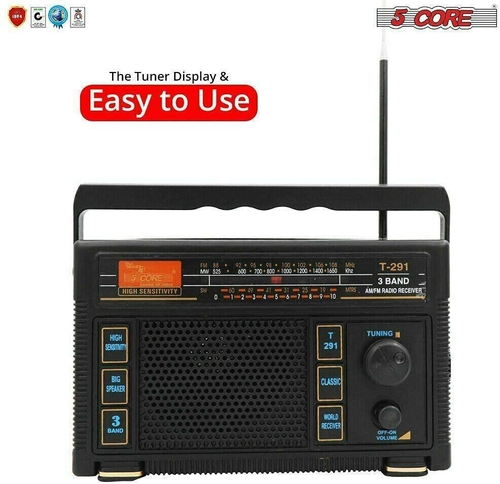 5 core radios true analog radio retro transistor best reception antenna sound fm 3 band 5core radio t 291 37116978102509
