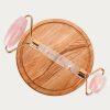 Natural Rose Quartz Face Roller for Lymphatic Drainage Natural Skincare Accessories Product Background