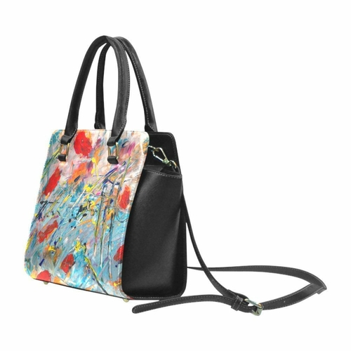 handbags colorful paint splatter rivet style top handle bag one size bags 125
