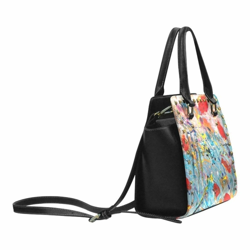 handbags colorful paint splatter rivet style top handle bag one size bags 844