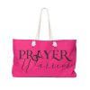 uniquely you weekender tote bag pink and black prayer warrior 24x13 bags 160